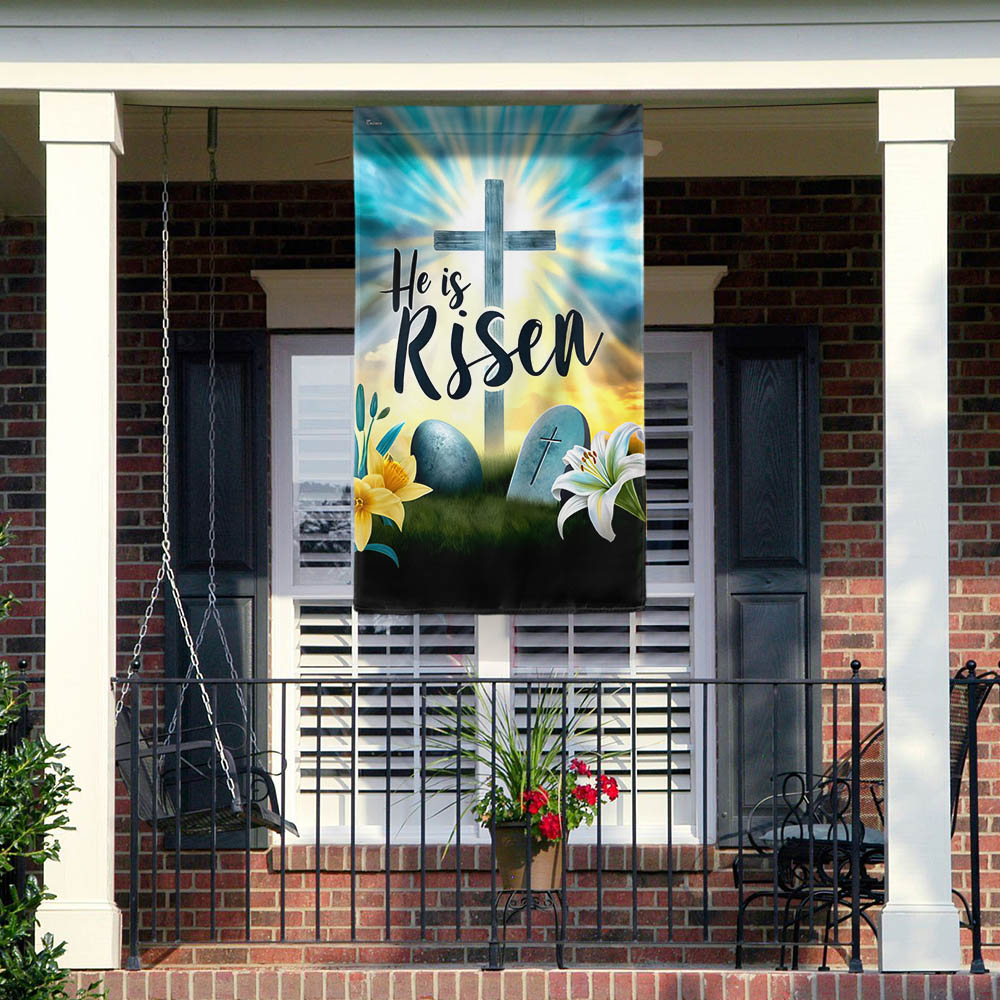 FLAGWIX  Easter Christian  Cross Resurrection of Jesus He Is Risen Flag