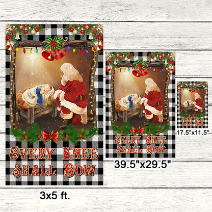 Christian Christmas Santa Claus Every Knee Shall Bow Flag