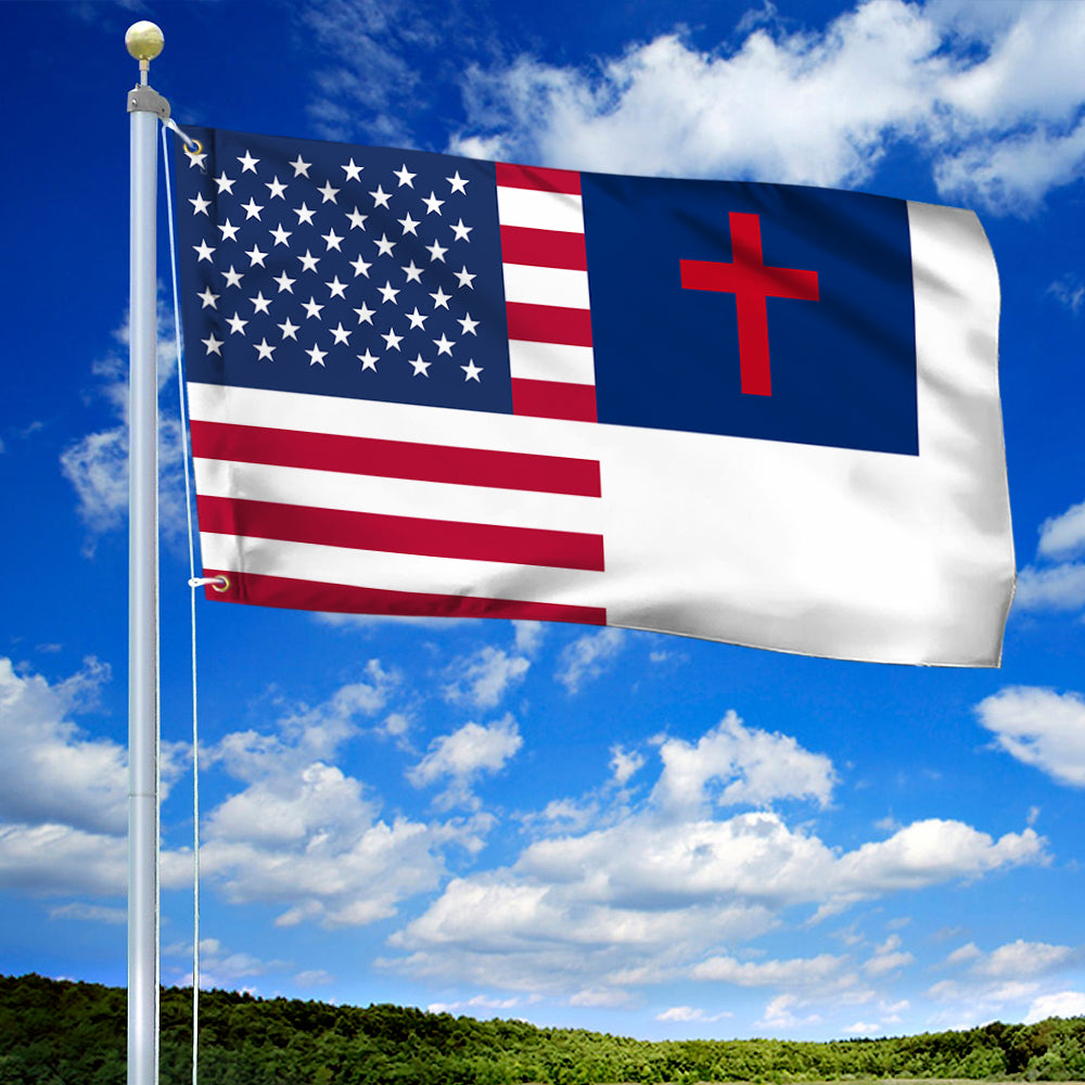 Christian And American Grommet Flag