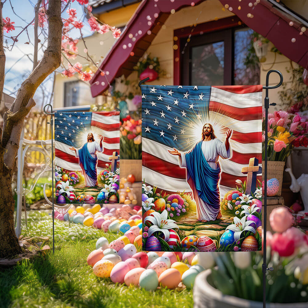 FLAGWIX  Jesus Easter American He Is Risen Christian Flag