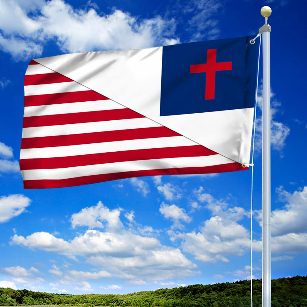 Christian US Grommet Flag