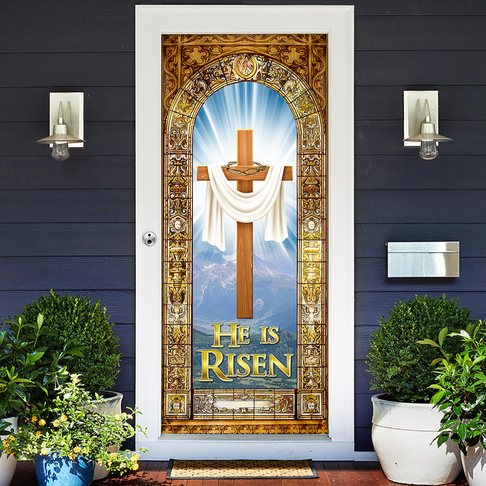 He Is Risen Easter Jesus Christ Door Cover