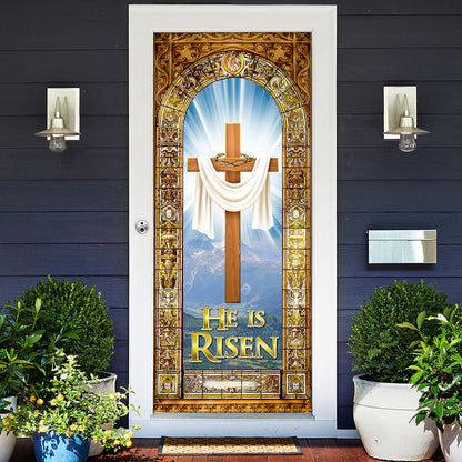 He Is Risen Easter Jesus Christ Door Cover
