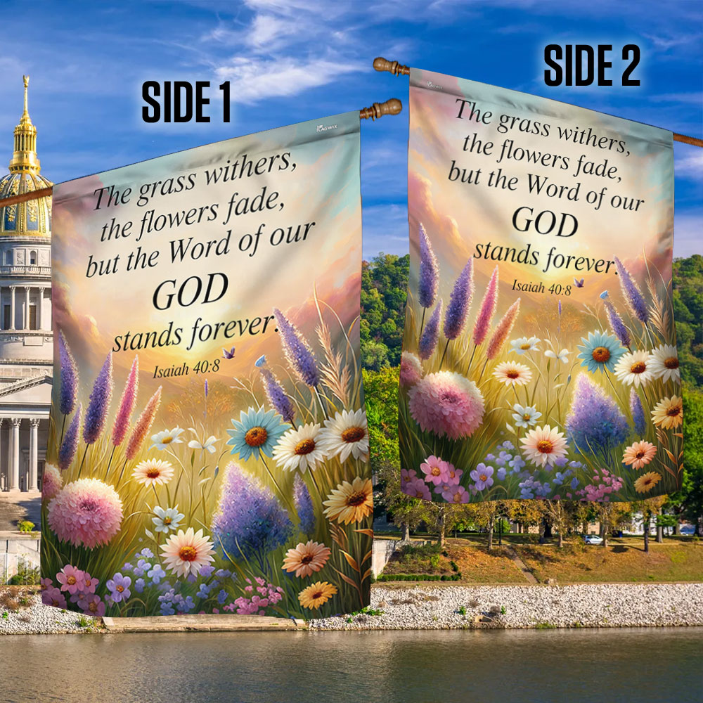 FLAGWIX The Word Of Our God Stands Forever Flower Christian Jesus Garden House Flag