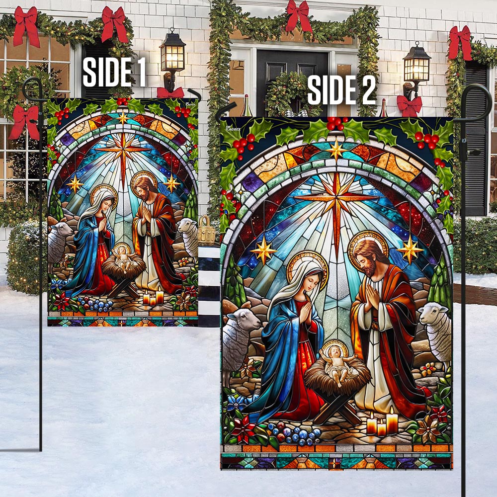 Nativity of Jesus Christmas Oh Holy Night Flag