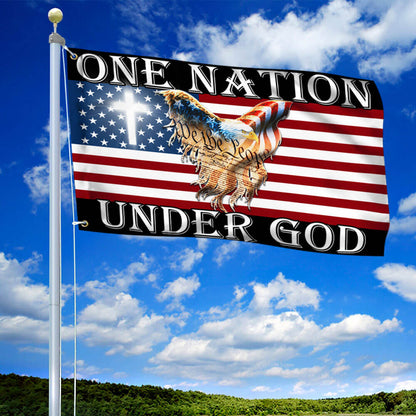 Flagwix American Flag - One Nation Under God Patriotic Eagle American Grommet Flag