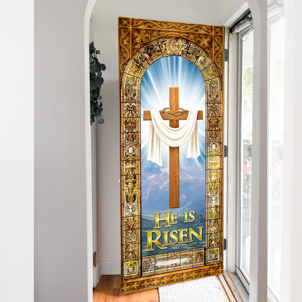 He Is Risen Easter Jesus Christ Door Cover