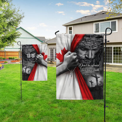 Jesus Christian Flag Don't Be Afraid  Just Have Faith Patriot Flag TRL06F1