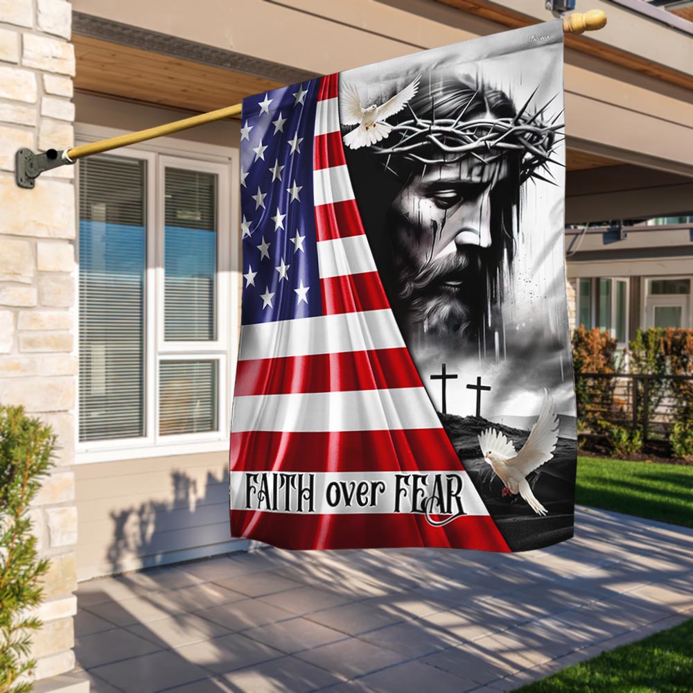FLAGWIX  Jesus Christ Faith Over Fear God Jesus Flag