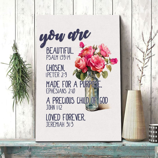 You Are Who God Says You Are, Bible Verses, Christian Wall Art Canvas