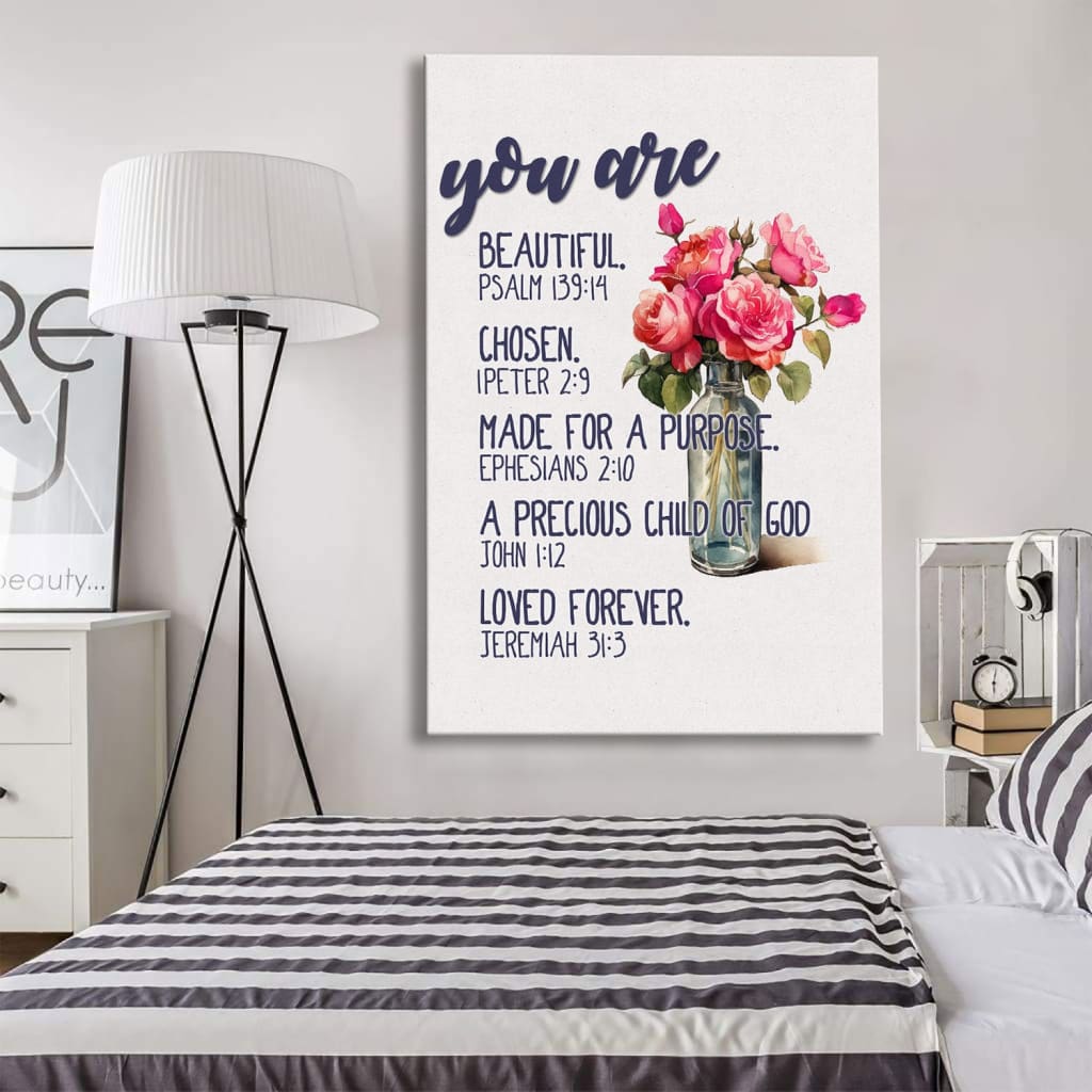 You Are Who God Says You Are, Bible Verses, Christian Wall Art Canvas