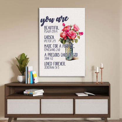 You Are Who God Says You Are, Bible Verses, Christian Wall Art Canvas