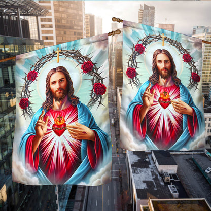 The Sacred Heart of Jesus Religious Flag