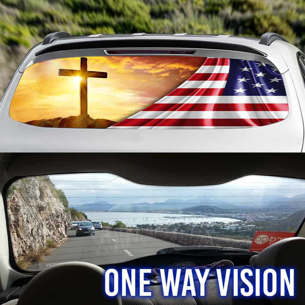 My God. Jesus. Christian Cross Rear Window Decal
