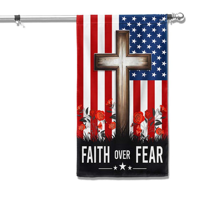 FLAGWIX  Christian Jesus Cross Faith Over Fear Flag