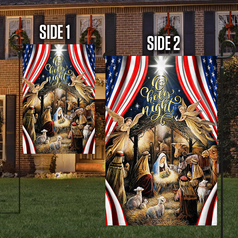 Christmas Silent Night Flag Jesus Is Born