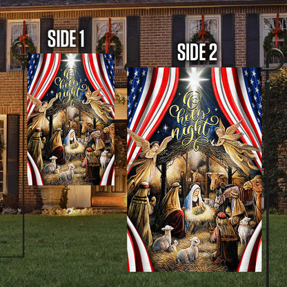 Christmas Silent Night Flag Jesus Is Born