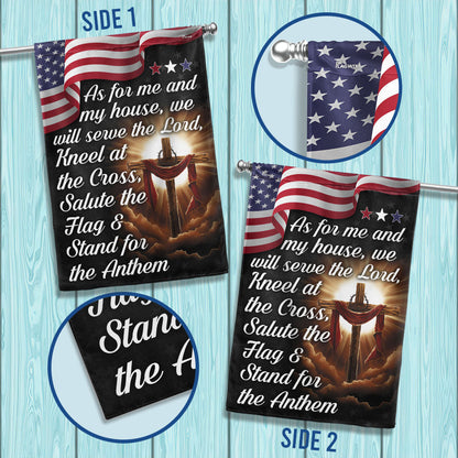 FLAGWIX  Jesus Cross American Flag As For Me And My House We Will Serve The Lord Flag 3-Day Shipping