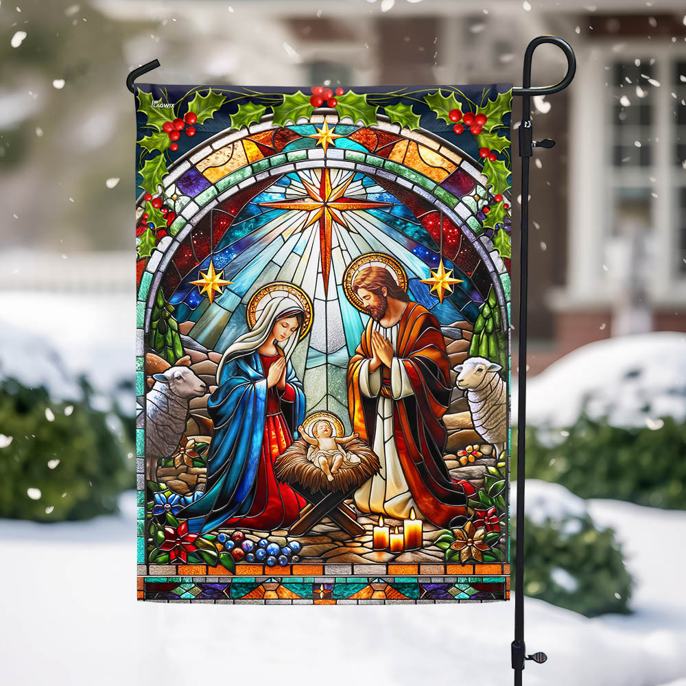 Nativity of Jesus Christmas Oh Holy Night Flag