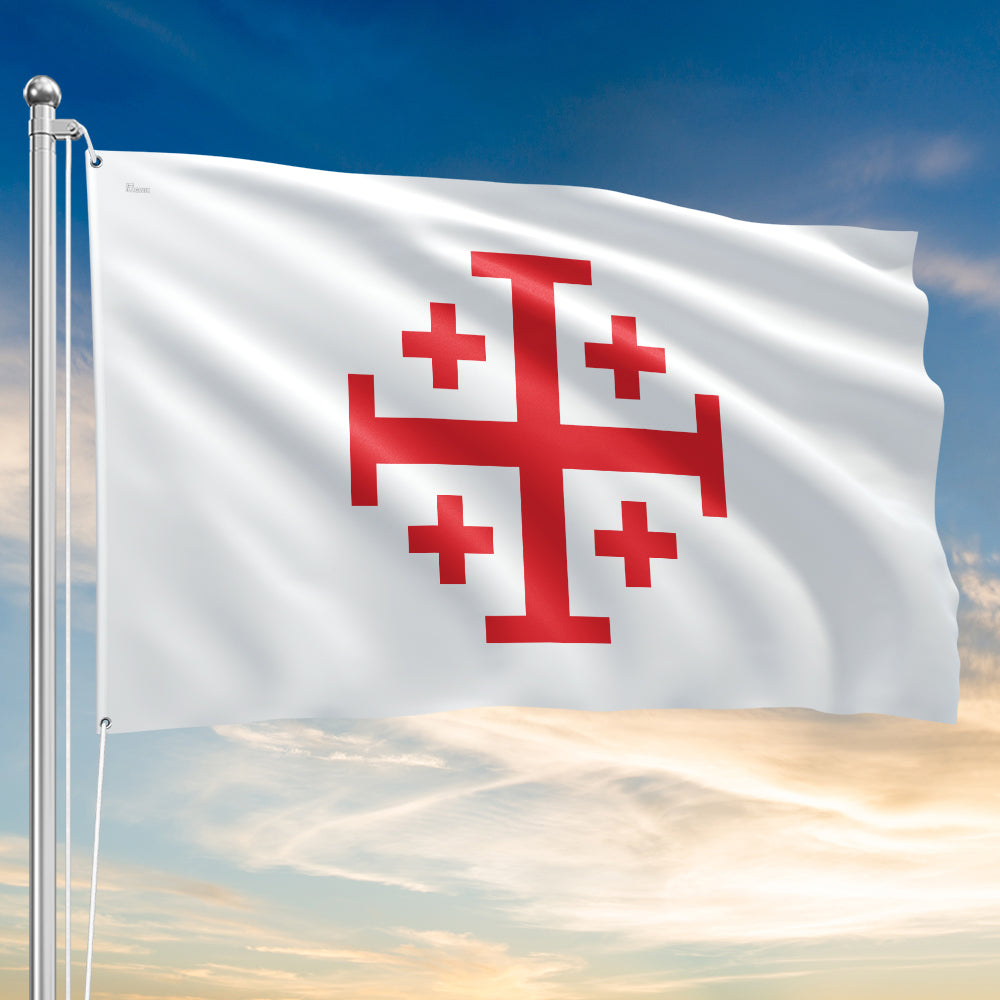 Jerusalem Catholic Cross Flag Crusader Grommet Flag