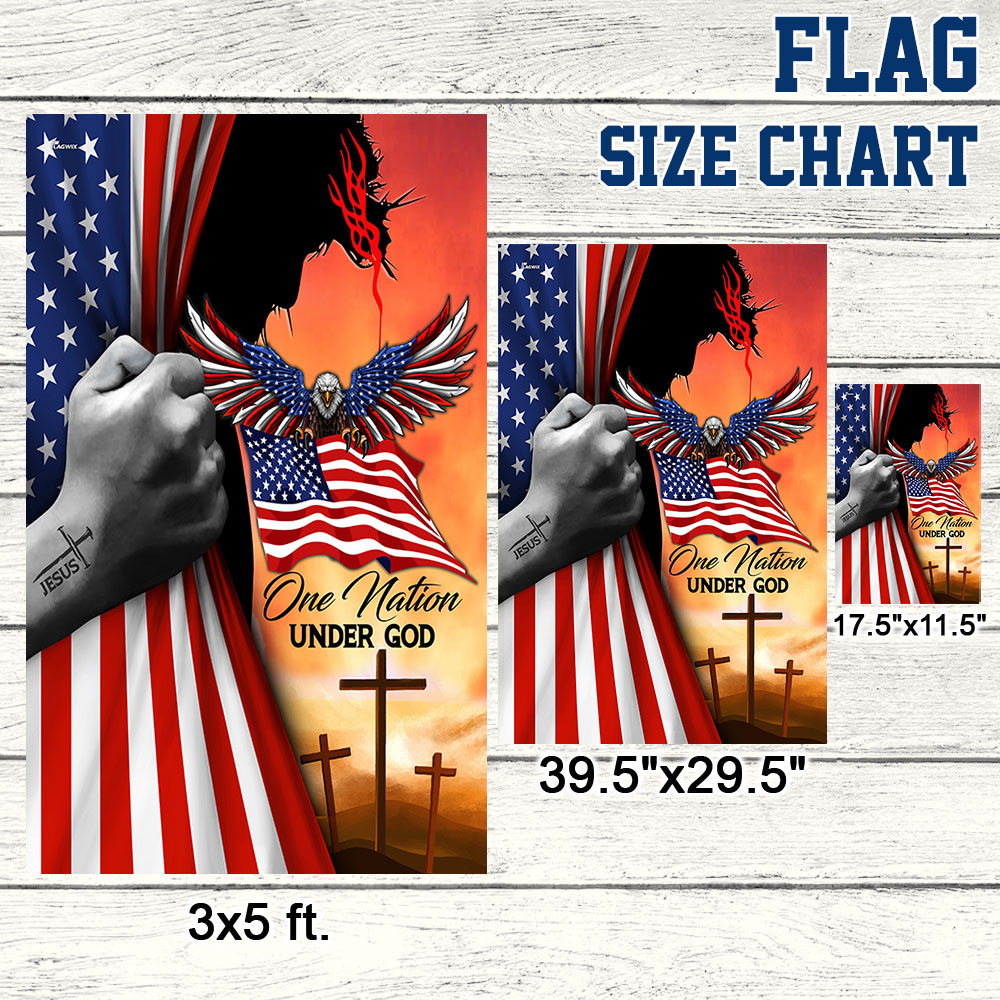 Jesus American One Nation Under God  Eagle Flag