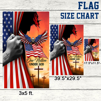 Jesus American One Nation Under God  Eagle Flag