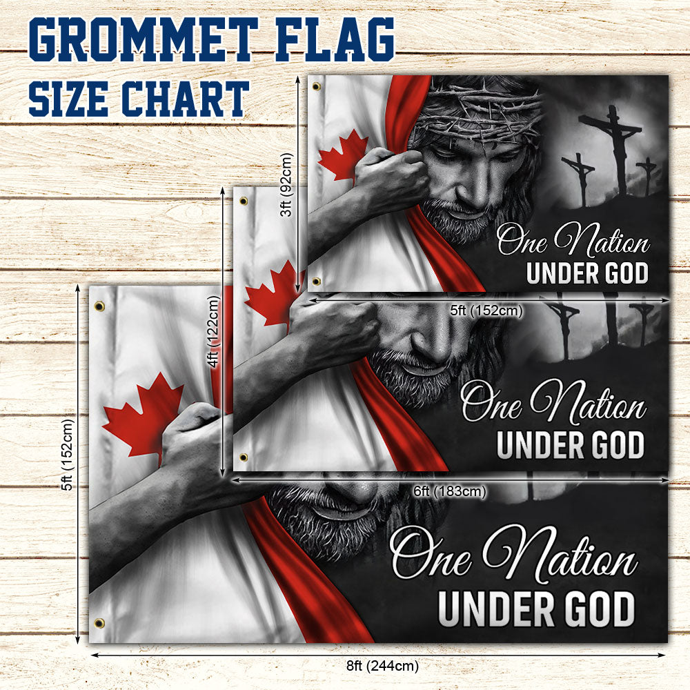 Jesus Flag One Nation Under God Canadian Grommet Flag