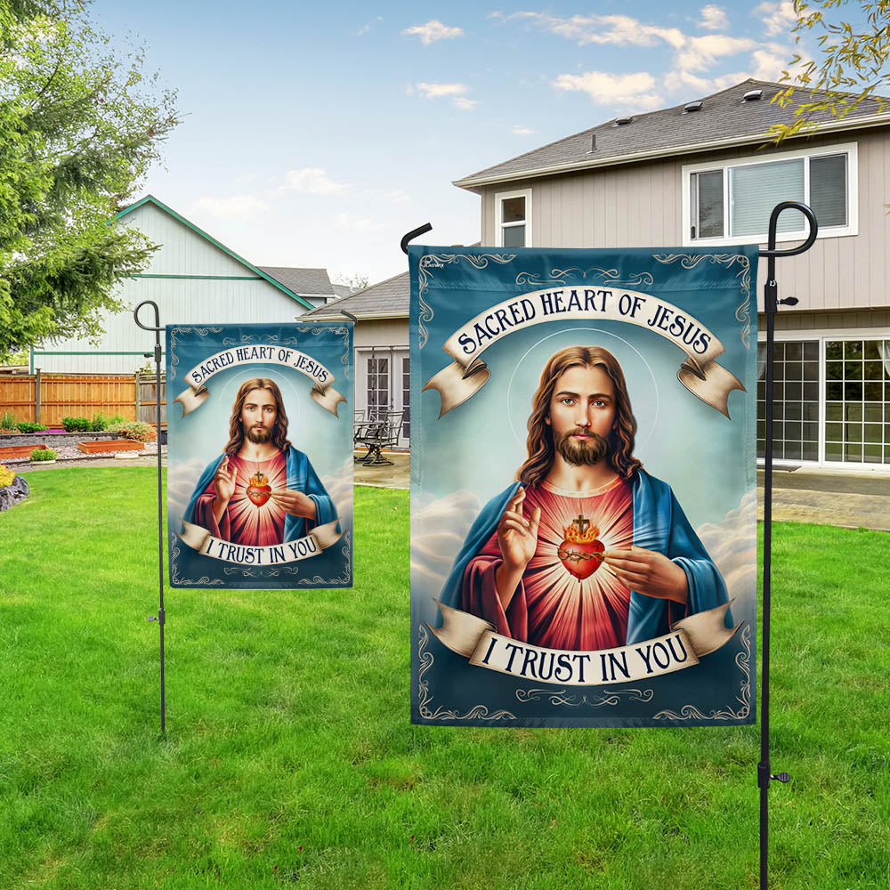 Sacred Heart Of Jesus I Trust In You Flag