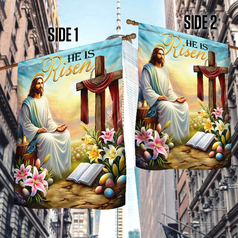FLAGWIX  Jesus Christ Easter Day He Is Risen Christian Cross Flag