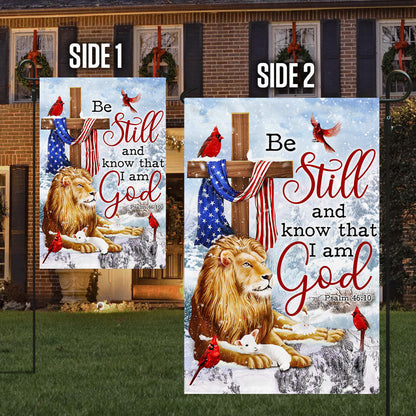 Be Still And Know That I Am God Lion of Judah Christmas Flag