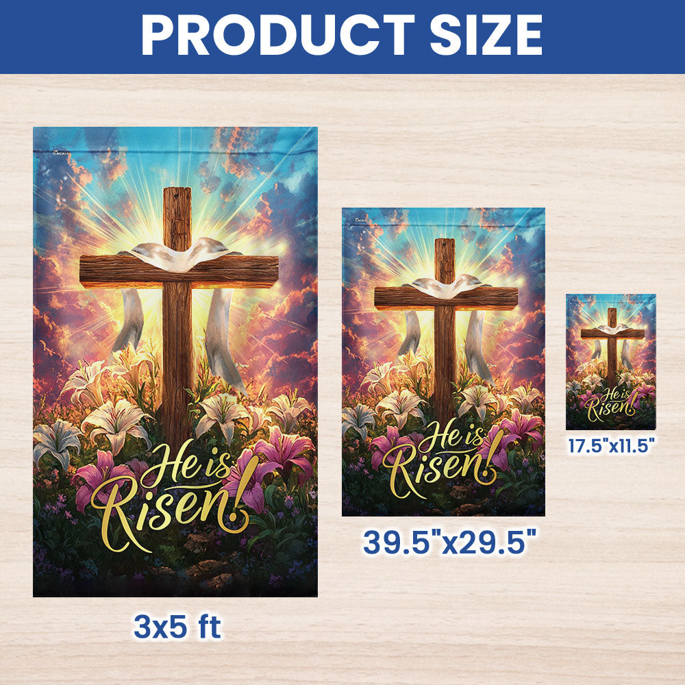 Easter Cross He Is Risen Resurrection of Jesus Christian Cross Flag