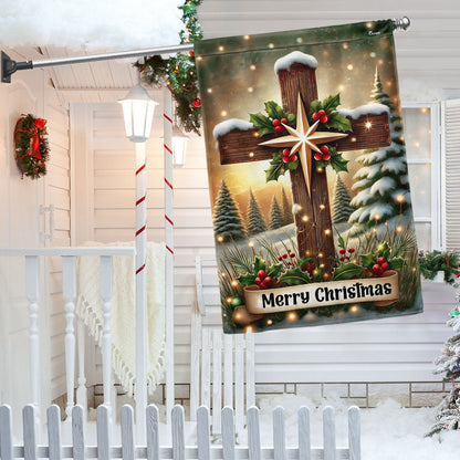 Christian Cross Merry Christmas Jesus Flag