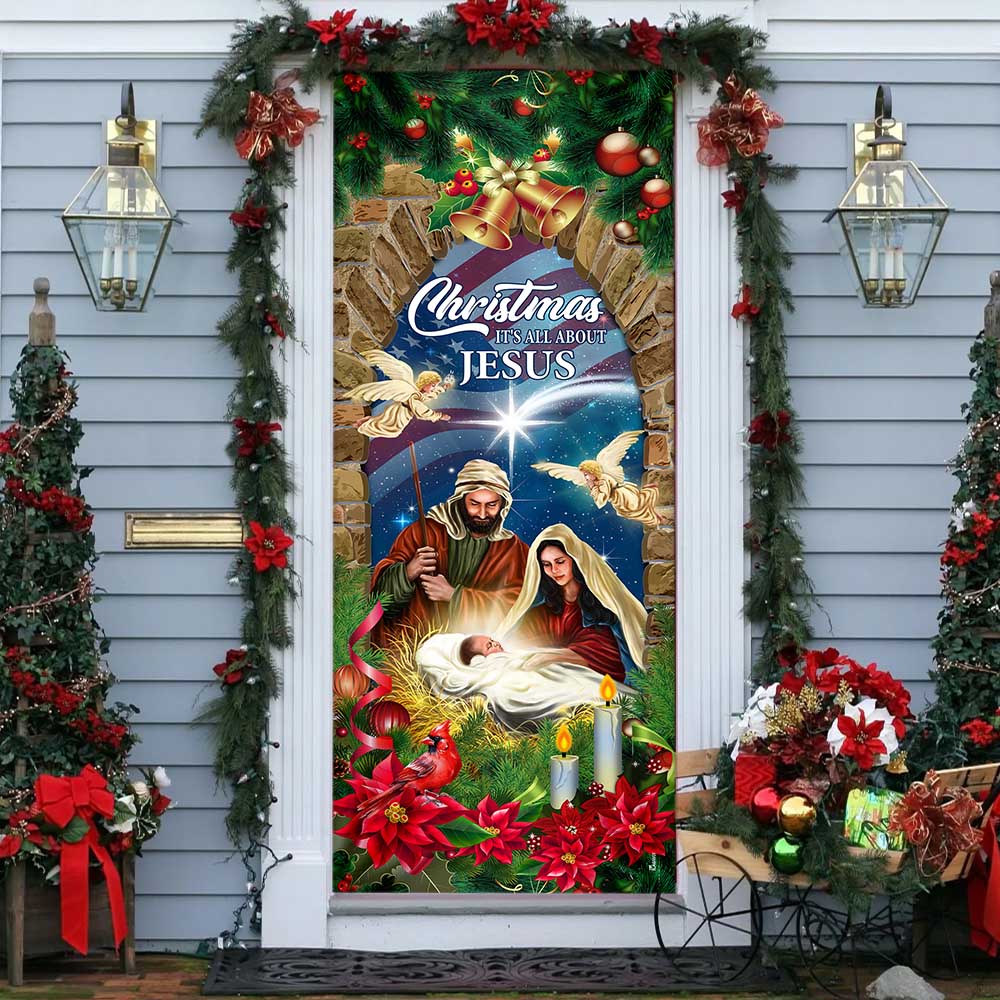 Nativity of Jesus Christmas Door Cover Christmas It’s All About Jesus